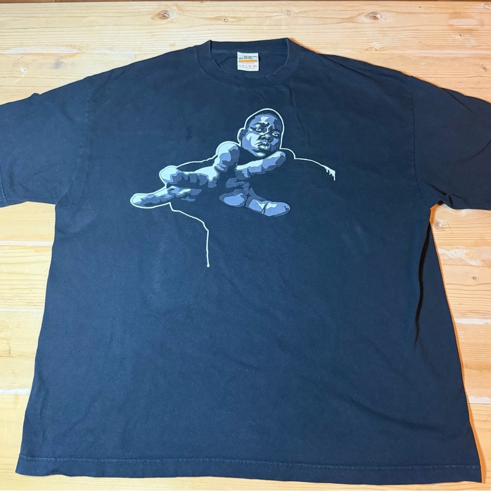 Vintage Style Biggie Graphic T-Shirt Hip Hop Rap Tee Black Size XL JR Revolution